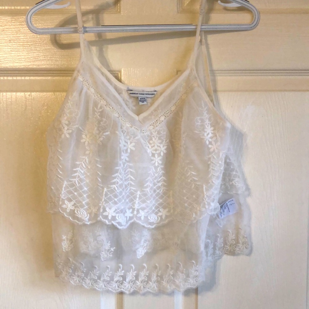 Lace / Mesh Embroidered Tank Top